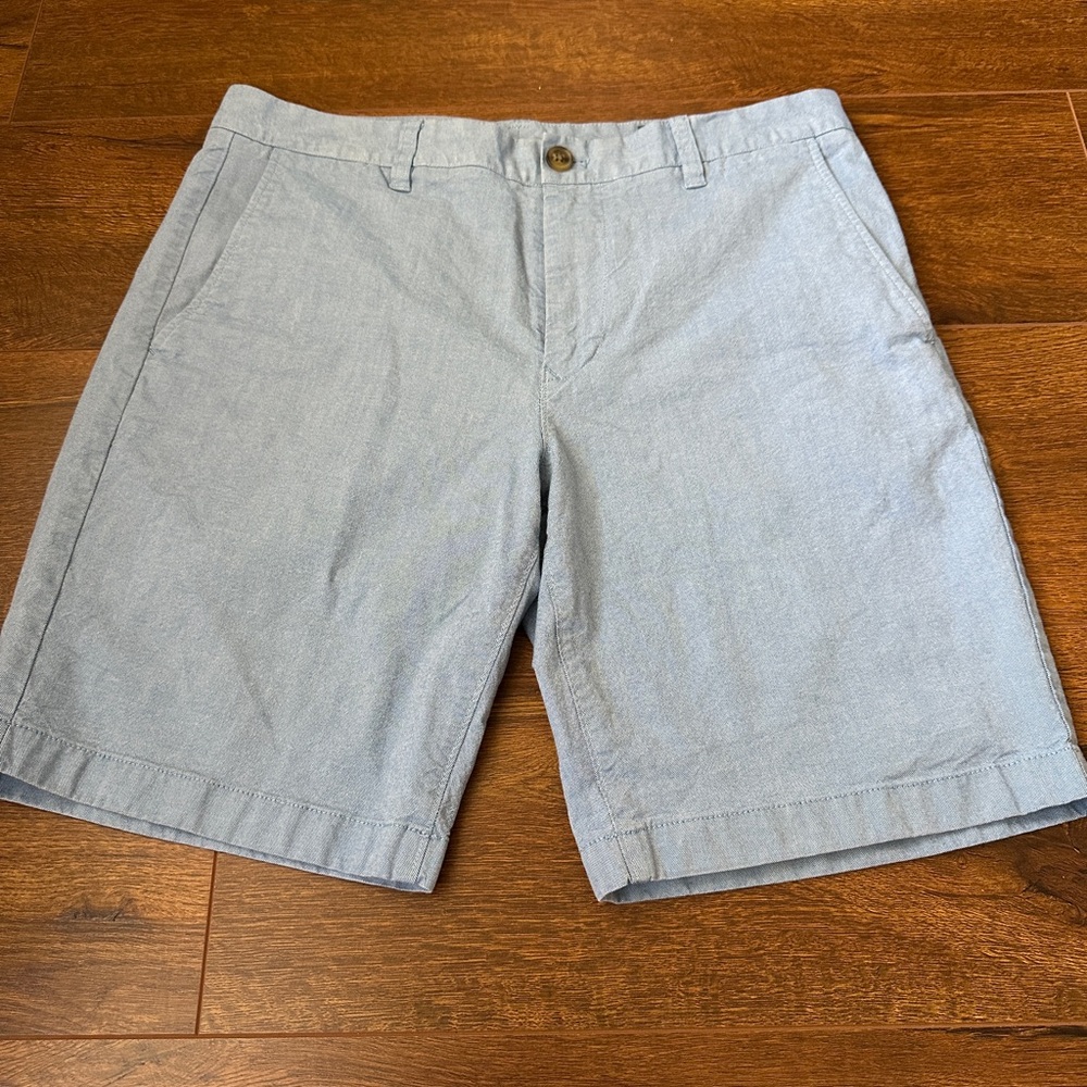 Bonobos Mens Light Blue Regular Fit Flat Front Chino Shorts Size 33 Golf Casual